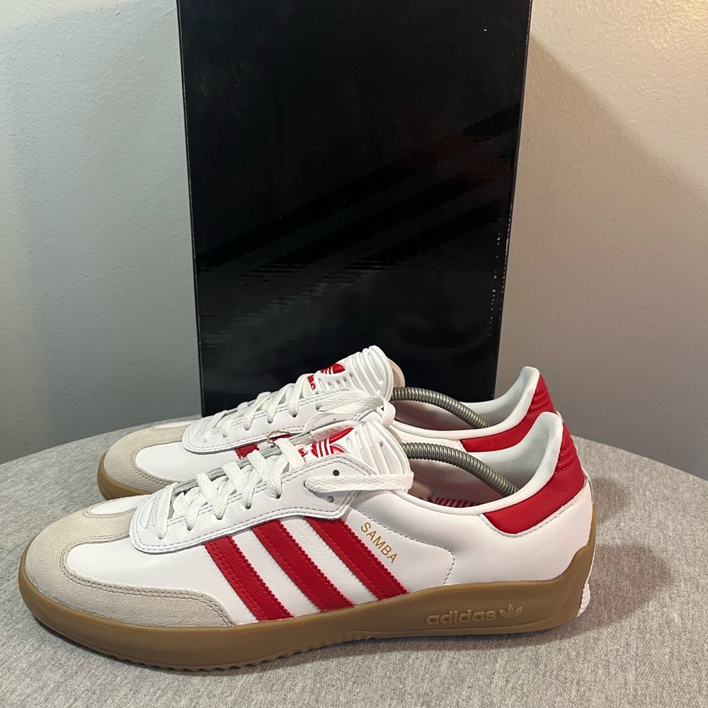 Adidas Puig Samba Sneakers White Red Scarlet Gum JQ5865 Men's Shoe Size 11.5 - Picture 4 of 11